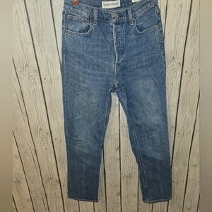 Aritzia Denim Forum The Arlo High Rise Straight Jeans 26 Size 26 Medium Wash